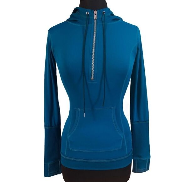 𝅺free People Movement 1/4 Zip Hooded Pullover Sz XS - Picture 1 of 11